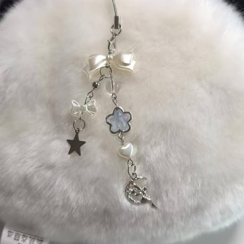 XFSAFDM 2PCS Phone Charms For Girls, Aesthetic Mobile Phone Charms With Bow And Heart Design, Aesthetic Phone Pendant, Fashion Accessories For Smartphones, Silvery And Pink - Image 4