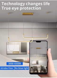 LOOPITYS 90CM - Three color temperature - Modern luxury - Restaurant pendant light, bedroom pendant light, 150cm height adjustable,chandelier  - Image 4