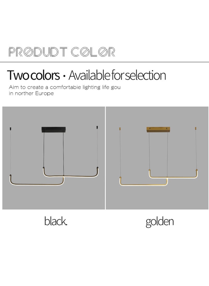 LOOPITYS 90CM - Three color temperature - Modern luxury - Restaurant pendant light, bedroom pendant light, 150cm height adjustable,chandelier - Image 5