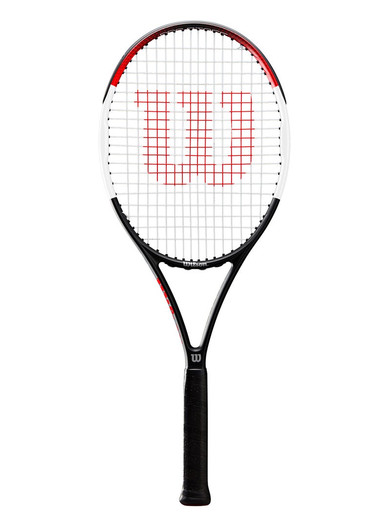 Wilson Pro Staff Precision 100 Tennis Racket, 16x19, Adults, Beginners/ Intermediate - Black/ Red/ White - Image 1