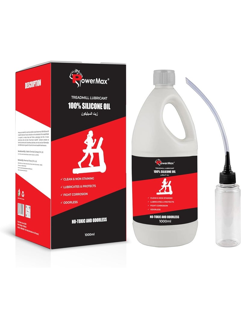 PowerMax PMS-1000 Multi-Purpose 100% Pure Silicone Treadmill Lubricant, Full Belt Width Lubrication, No Odor & No Propellants, Nozzle Cap for Easy Application for All Treadmills - Image 1