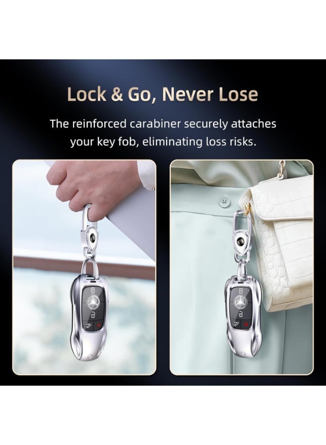 NOSKIN Smart Remote Key Case Shell Fit for Benz CLS CLA CLK AMG CLK GLC GLE GLS SLK ML SL SLK A B C E R S G (Classic Black，Fit for Benz-A) - Image 3