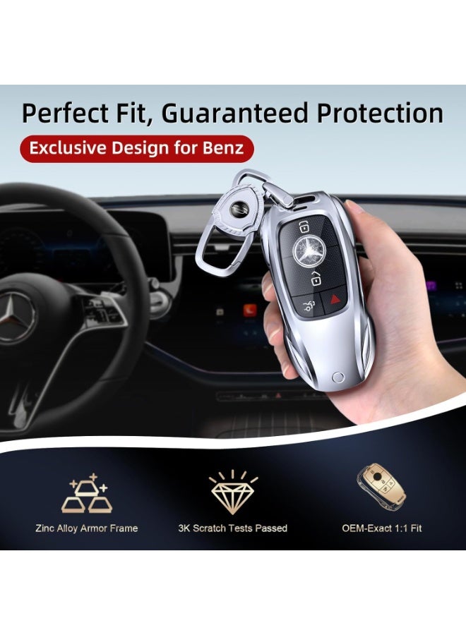 NOSKIN Smart Remote Key Case Shell Fit for Benz CLS CLA CLK AMG CLK GLC GLE GLS SLK ML SL SLK A B C E R S G (Classic Black，Fit for Benz-A) - Image 5