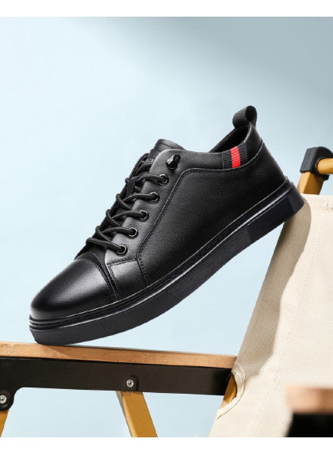 15MINS Top Grain Leather】spring Men's Casual Sneakers - Slip-on Convenient Loafers For Everyday Wear - Image 1