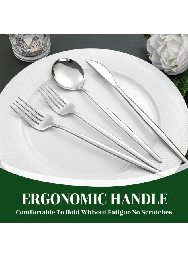 Stainless Steel Cutlery Set 24-Piece for 6 People, Mirror Finished Flatware with Knives, Forks, and Spoons - Image 5