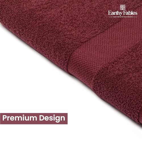 Earthy Fables Premium Face Towels – 100% Combed Cotton, 600 GSM, Ultra Soft, Quick Dry & Highly Absorbent, for Gym, Travel & Acne-Prone Skin, 30 x 30 cm, Set of 4 (Vintage Maroon) - Image 3
