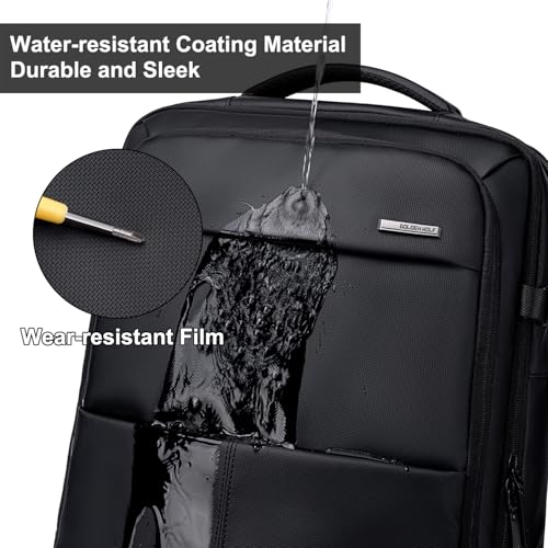 GOLDEN WOLF Travel Backpack for Men Large 30L Multi-Functional Water-resistant Laptop Backpack Sleek Clothing Pocket 2-in-1 Backpack Luggage for Office Weekend Travel,Black - Image 3