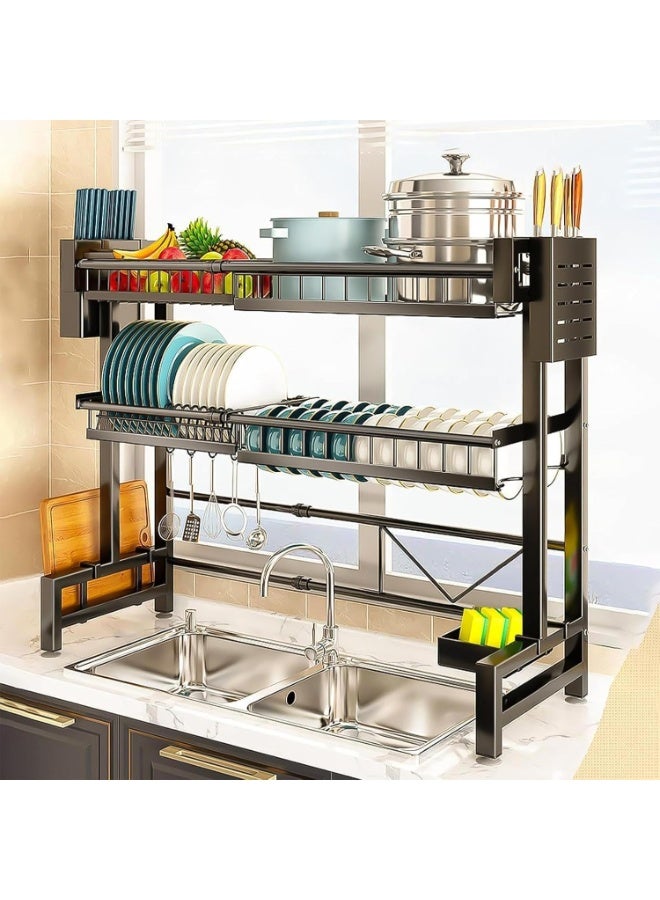 BLOOMING TIME Over The Sink Dish Drying Rack, Stainless Steel Dish Drainer, With Cutting Board Holder, Large Dish Rack For Kitchen Counter Organizer - Image 1