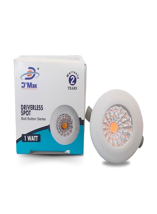 D'Mak مصباح زر LED COB من D'Mak مع محرك دائري (1 واط، وردي) - عبوة من 6 قطع. - Image 2
