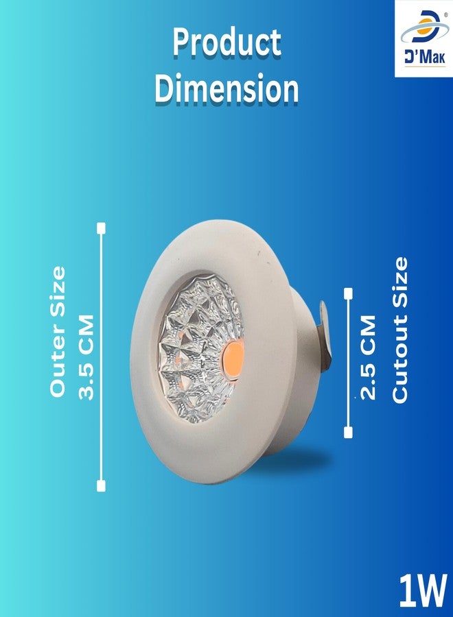 D'Mak مصباح زر LED COB من D'Mak مع محرك دائري (1 واط، وردي) - عبوة من 6 قطع. - Image 4