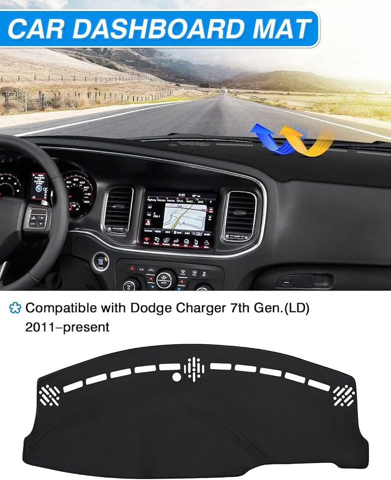 Cartist Custom Dash Cover for Dodge Charger 2011-2023 Accessories Dashboard Cover Non-Slip Mat Anti-Glare Mat - Image 2