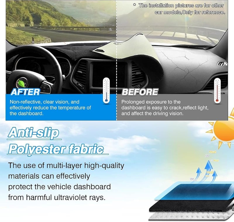 Cartist Custom Dash Cover for Dodge Charger 2011-2023 Accessories Dashboard Cover Non-Slip Mat Anti-Glare Mat - Image 4