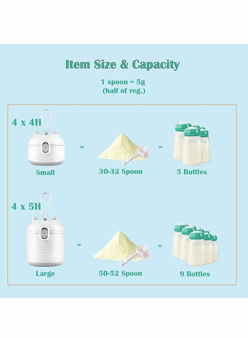 KASTWAVE حاوية توزيع الحليب، حاوية تخزين مسحوق الحليب المحمولة للأطفال للرحلات وغرفة النوم والأنشطة الخارجية للأطفال الرضع والأطفال الصغار (وردي كبير) - Image 3