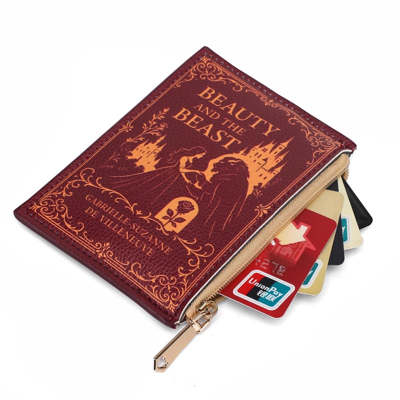 ASVP Shop Beauty and the Beast Card Holder Mini Book Wallet Coin Purse Book Card Purse Book Cardholder Fairy Tale Valentineâ€™s Day Present - Image 2