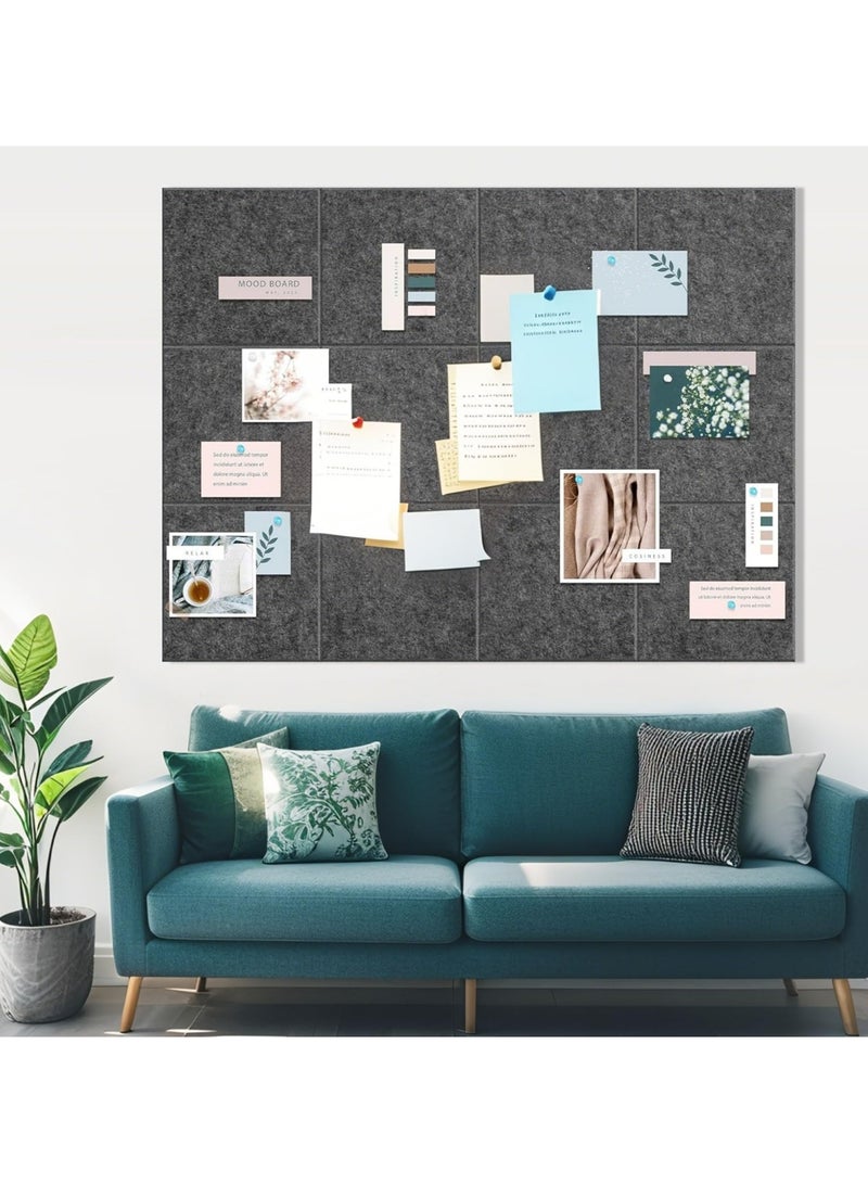 Dominy Large Bulletin Boards, 12 Pack 30×30 CM Felt Wall Tiles with Safe Removable Adhesive Tabs and Box of Pushpins, Cork Board Alternative, Pin Board Tack Board for Office Walls (Purple)  - Image 3