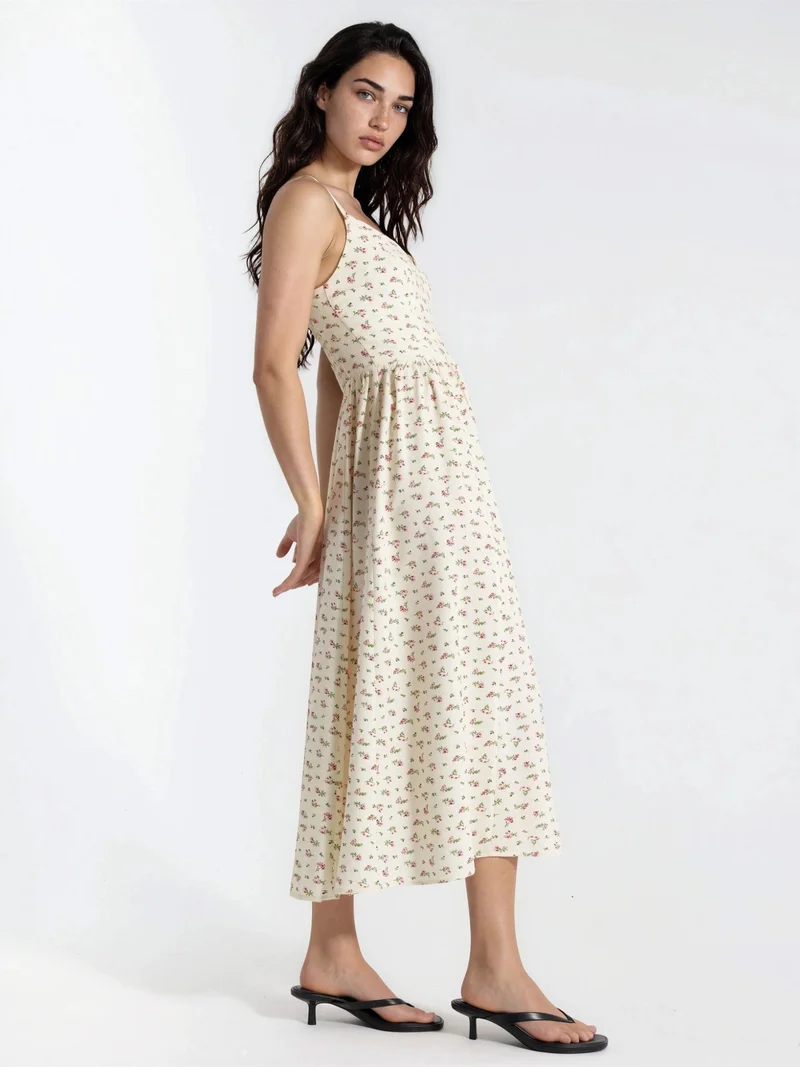 هيكاب Floral Strap Midi Dress