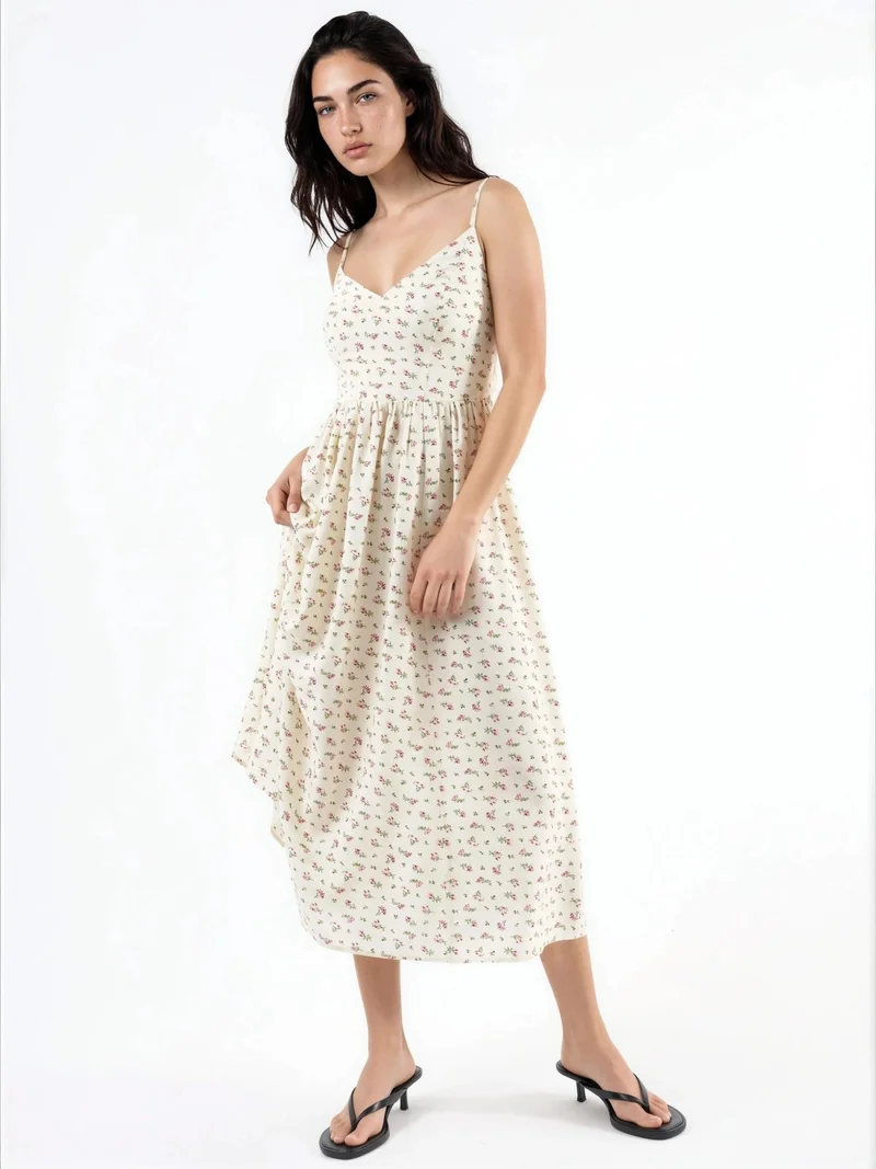 هيكاب Floral Strap Midi Dress