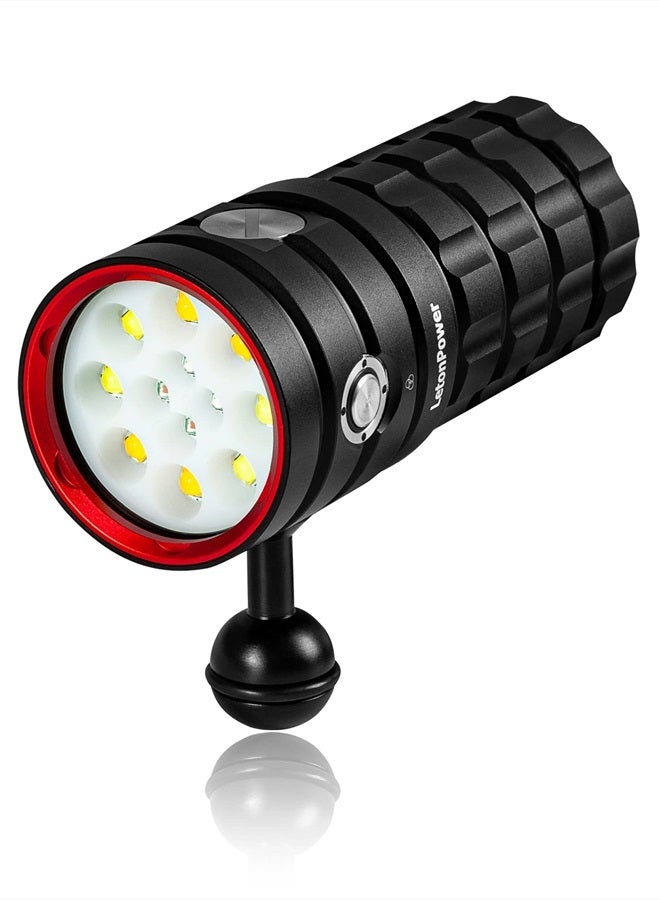 LetonPower Turbo S Pro Dive Light, 13000Lumens 100m Underwater Video Light,Diving Flashlight,Waterproof Flashlight with Type-C Charging for Professional Under Water Sports - Image 5