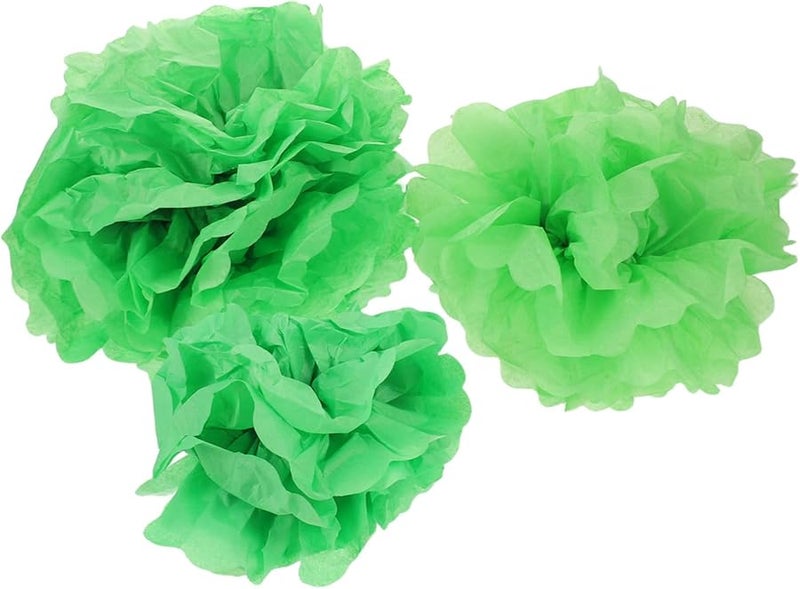 كرات ورقية خضراء من الأنسجة 21 قطعة ديكورات حفلات التخرج واليوم السريع التثبيت كرات معلقة - Image 4