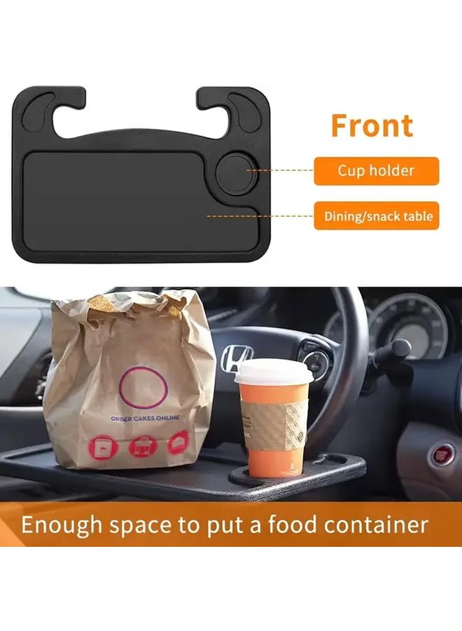 Gray 4 In 1 Multifunctional Car Steering Wheel Desk With Laptop Stand And Holders - Image 5