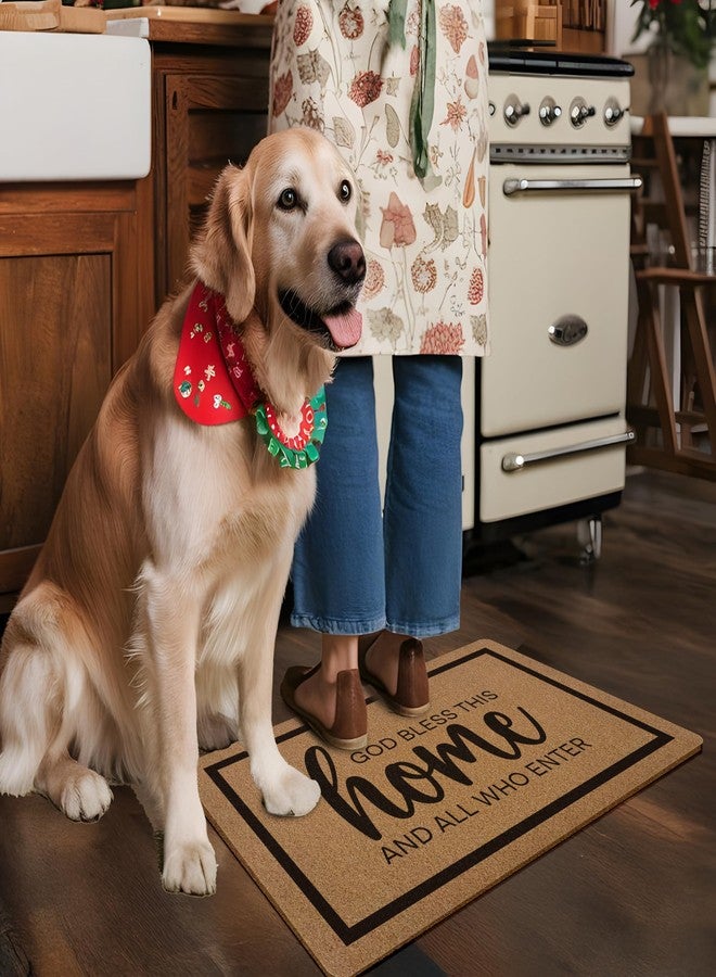 XLDLIOO Christian Door Mat, God Bless This Home Doormat, Bible Verse Welcome Front Door Mat Indoor Outdoor Entrance, Scripture Artificial Coir Doormats Rugs for Patio Entry Home Decor, 30x17in - Image 4