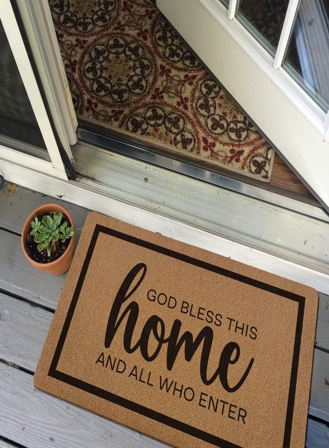 XLDLIOO Christian Door Mat, God Bless This Home Doormat, Bible Verse Welcome Front Door Mat Indoor Outdoor Entrance, Scripture Artificial Coir Doormats Rugs for Patio Entry Home Decor, 30x17in - Image 5