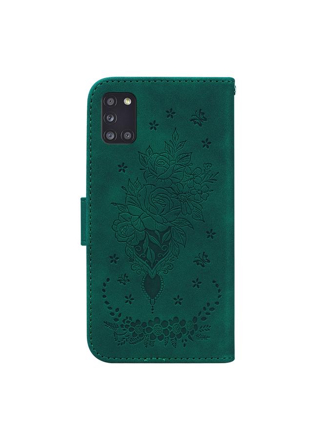 اس-توب جراب لهاتف Samsung Galaxy A31 مصنوع من الجلد المنقوش بنقشة الفراشة الوردية - Image 3