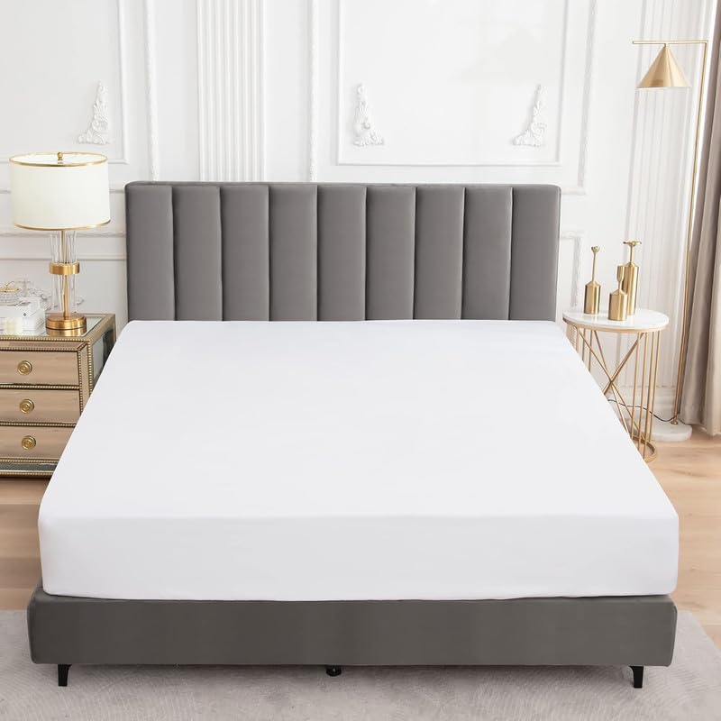 SEM B GRA 100 Waterproof Mattress Protector with Zipper ChainZippered Mattress Encasement Bed Cover SixSided Waterproof Mattress Protector with Zip Double_72x48_10 White - Image 2