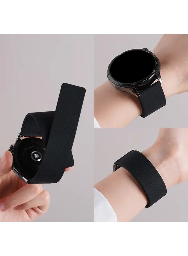 New Lychee Pattern Magnetic Watch Band Compatible With Galaxy Watch 7 6 5 4 Active 240mm 44mm Watch 6 Classic 43mm 47mm Watch 5 Pro 45mm Watch 4 Classic 42mm 46mm Creative Couple Sports Band 20mm Soft Strap Comfortable For Men And Women - Image 2