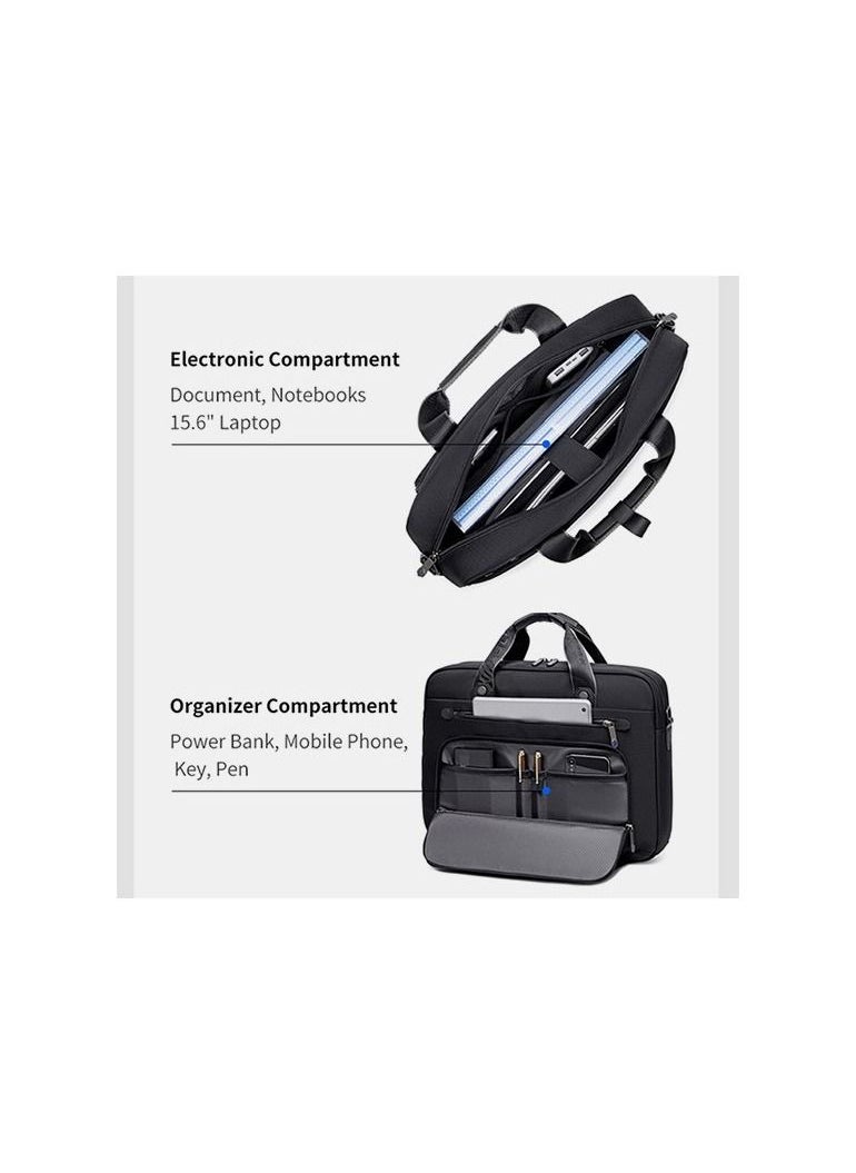 ARCTIC HUNTER - GW00017 Waterproof Anti Theft Business Casual High Quality Messenger Bag, Black - Image 1