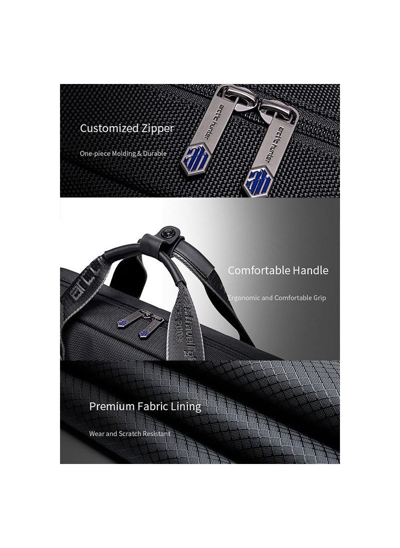 ARCTIC HUNTER - GW00017 Waterproof Anti Theft Business Casual High Quality Messenger Bag, Black - Image 1