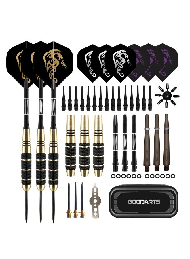 Bukela 3 Pack Dart Set, Darts Metal Tip Set,Steel Tip Darts with 10 dart flights, Dart Suit with Steel Needle Darts, Aluminum Shaft Metal Dart Set - Image 1