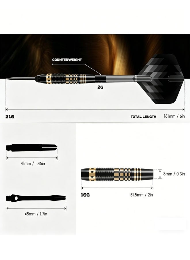 Bukela 3 Pack Dart Set, Darts Metal Tip Set,Steel Tip Darts with 10 dart flights, Dart Suit with Steel Needle Darts, Aluminum Shaft Metal Dart Set - Image 2