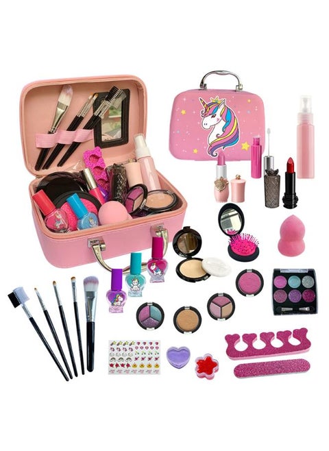 Jodimitty Children's Make-Up Washable Set, Girls' Make-Up Set, Make-Up Cosmetic Set with Cosmetic Bag for Role Play, Over 3 Years Make-Up Set for Birthday Gift (Unicorn)