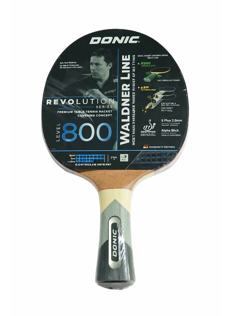 دونيك مضرب تنس الطاولة دونيك والدنر 800 - مضرب بينج بونج احترافي بمطاط ممتاز معتمد من الاتحاد الدولي لتنس الطاولة، وشفرة من 5 طبقات، ودوران عالٍ، وسرعة وتحكم للاعبين المحترفين والمتقدمين - Image 1