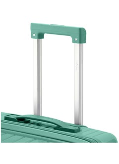 SENATOR Unisex Hard Case Medium Checked Luggage Lightweight PP Fashion Trolley Luggage with 360° Degree 4 Twin Wheel and Safe Zippers KH1010 Green  - Image 4