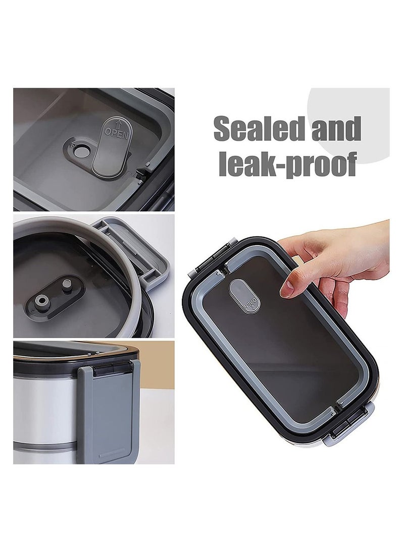 Arabest - DIY Double-Layer Lunch Bento Box, 2 Tier Lunch Box with Removable Compartments, Leakproof Lunch Container with Cutlery Set, Box-Insulated Bento Box with Handle for Home Office Work Picnic - Image 1
