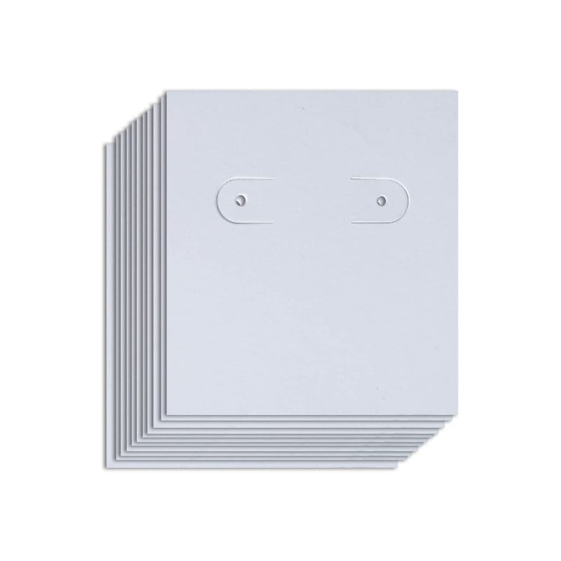 Zenomia Paper Decorative Jewelry Display Card Earring And Bracelet White Hanging Earring Cards Rectangle Tag Lable (2.9X2.6 Inch)(Pack Of 50) - Image 1