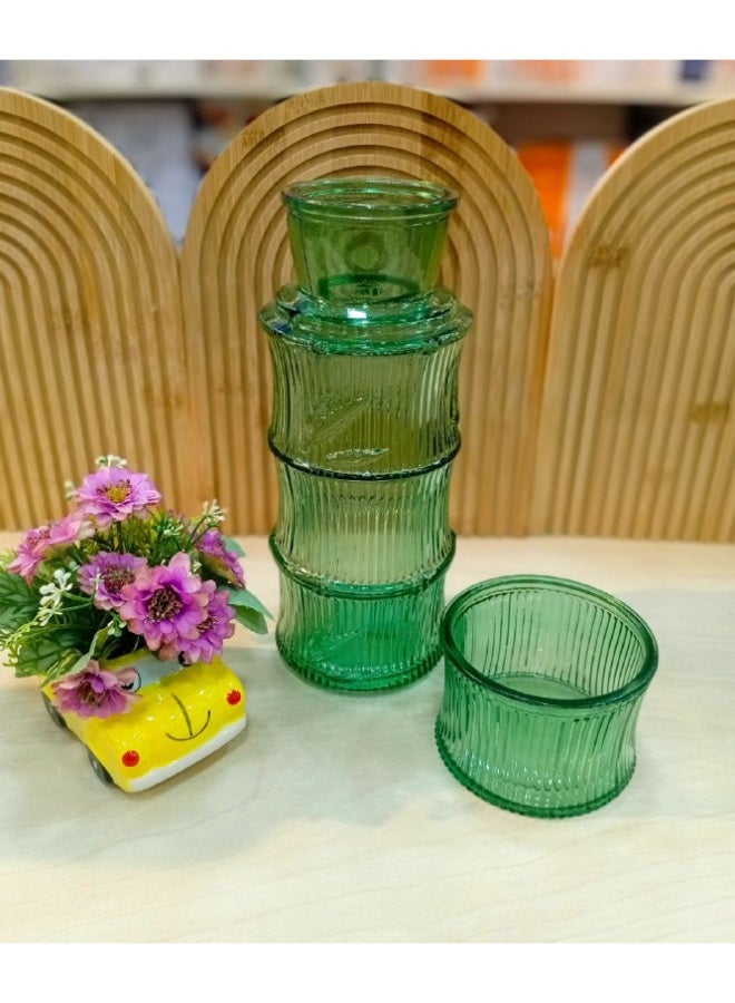 Glass bottle with a cup for water, juices and drinks. Capacity: 850 ml bottle, 220 ml cup - Image 3