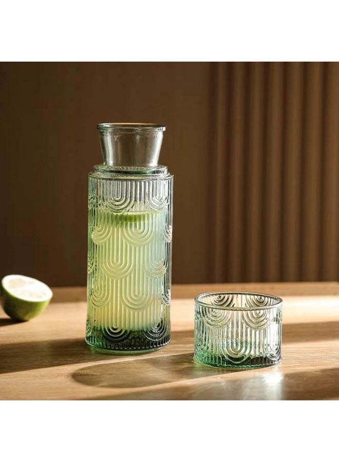 Glass bottle with a cup for water, juices and drinks. Capacity: 850 ml bottle, 220 ml cup - Image 1