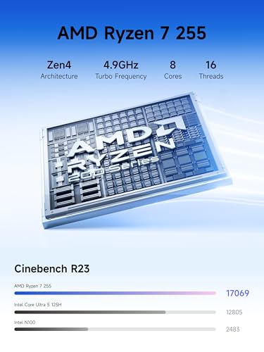 MINISFORUM N5 Air 5-Bay Desktop NAS with up to 174 GB Storage, AMD Ryzen 7 255 (8C/16T) CPU, Dual DDR5 RAM Slots (up to 96 GB), 1x 10GbE, 1x 5GbE, 2X USB4 (8K), HDMI 8K, OCuLink, 3X M.2 Slots - Image 3