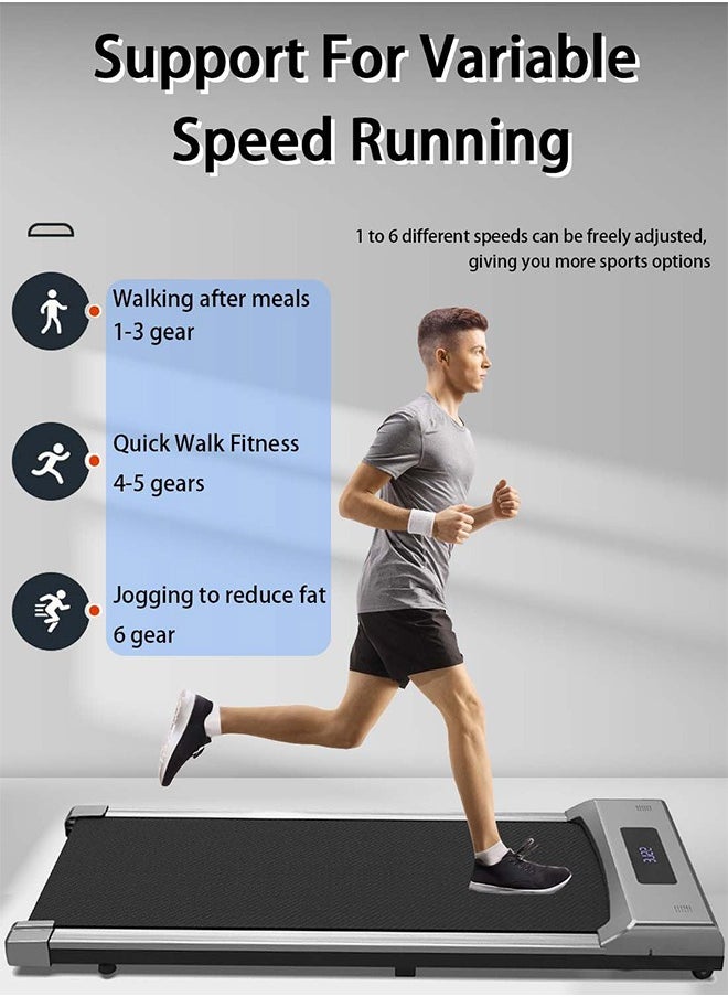 Favarey - Walking Pad  Treadmills Ultra Slim Electric Treadmill Smart Walking Pad treadmill machine Portable Safety Non Holder Gym and Running Device  Grey - Image 1