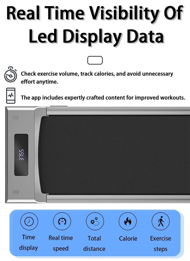 Favarey - Walking Pad  Treadmills Ultra Slim Electric Treadmill Smart Walking Pad treadmill machine Portable Safety Non Holder Gym and Running Device  Grey - Image 1