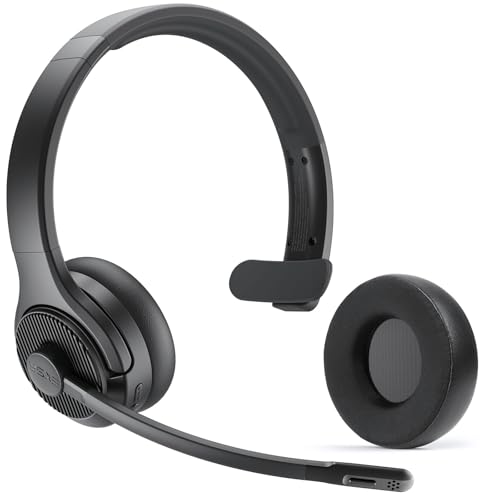 EKSA H3 Trucker Bluetooth Headset V5.4, Wireless Headphones with Mic Noise Cancelling, Mute Button & Replacement Ear Cushion, 65Hrs Driver Bluetooth Headset for Cellphone Office Work - Image 1