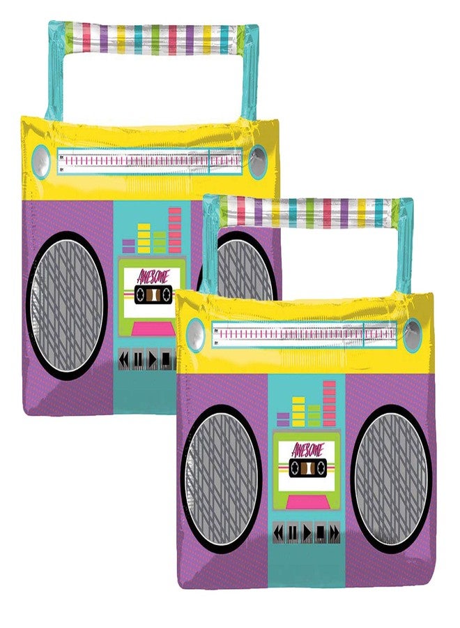 Artisan Owl Set of 2 Awesome Party Boom Box 27" Foil Balloons by Anagram - Image 2