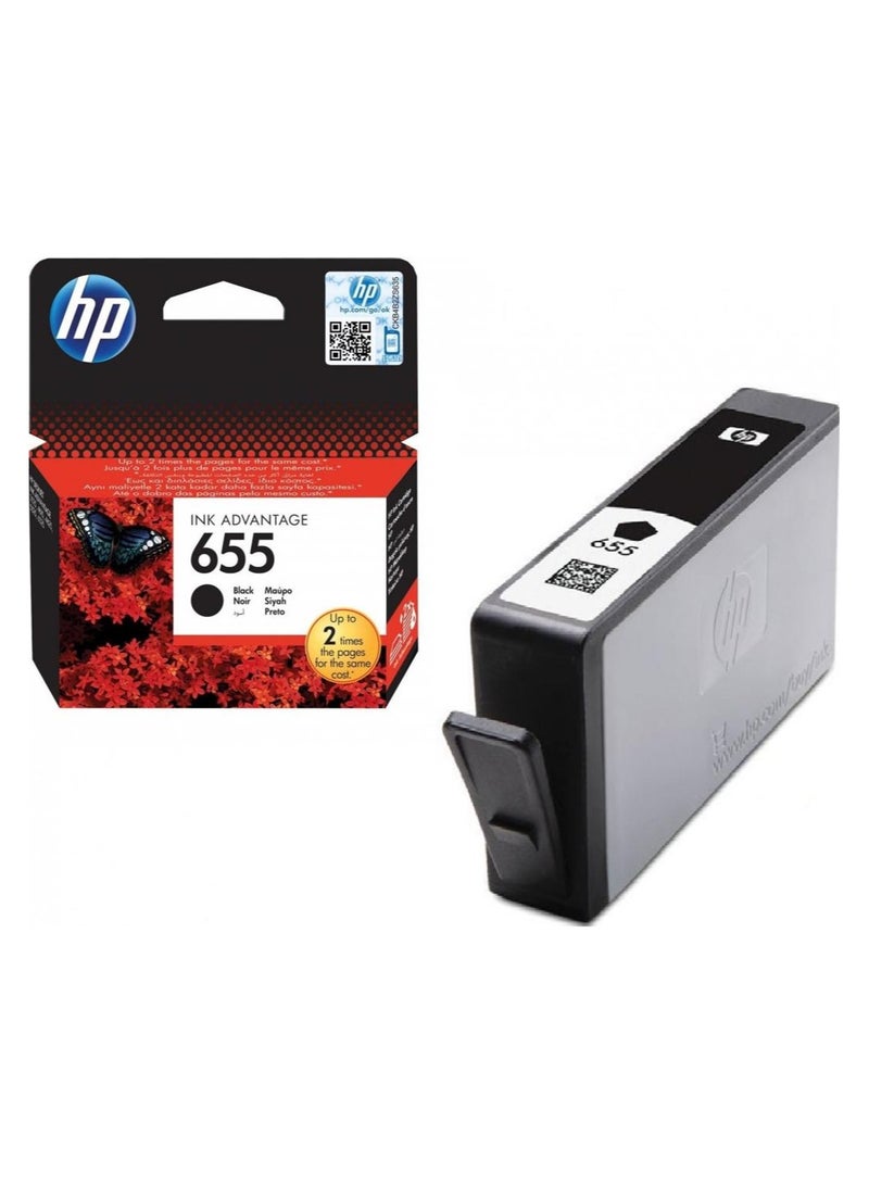 HP 655 Black Original Ink Advantage Cartridge Black