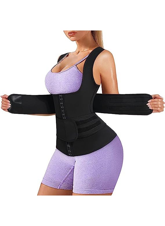 Generic - Ladies Tummy Control Vest With Adjustable Waist Trainer Ben double belt triple-breasted chest - Image 1