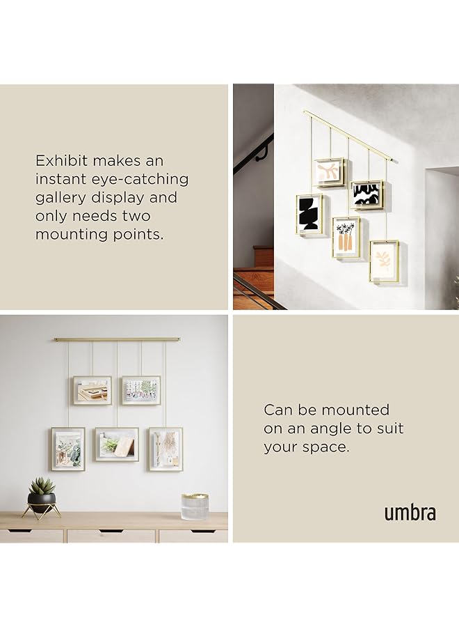 erorex Exhibit Picture Frame Gallery Set Adjustable Collage Display For 5 Photos Prints Artwork And More Holds Two 4 X 6 Inch And Three 5 X 7 Inch Images Normal Brass - Image 4