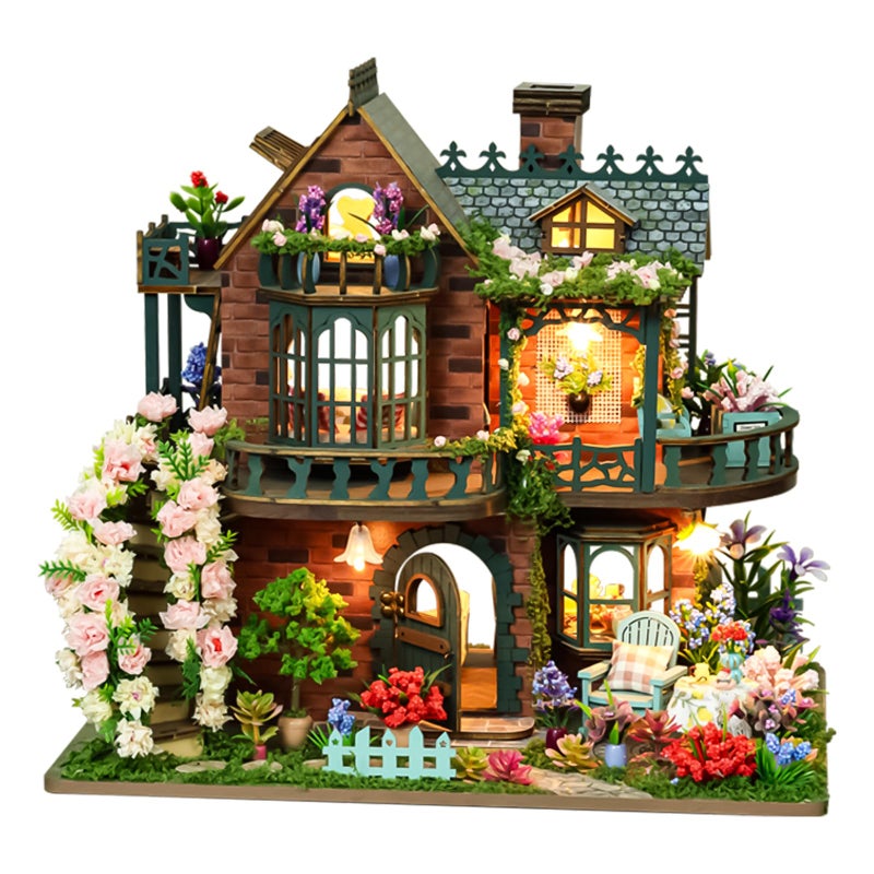 Spilay DIY Miniature Dollhouse Kit Fairy Garden Miniature Dollhouse with LED Light Mini House Building Kit Book Nook for Adult Creative Bookshelf Decoration Unique Gift - Image 3