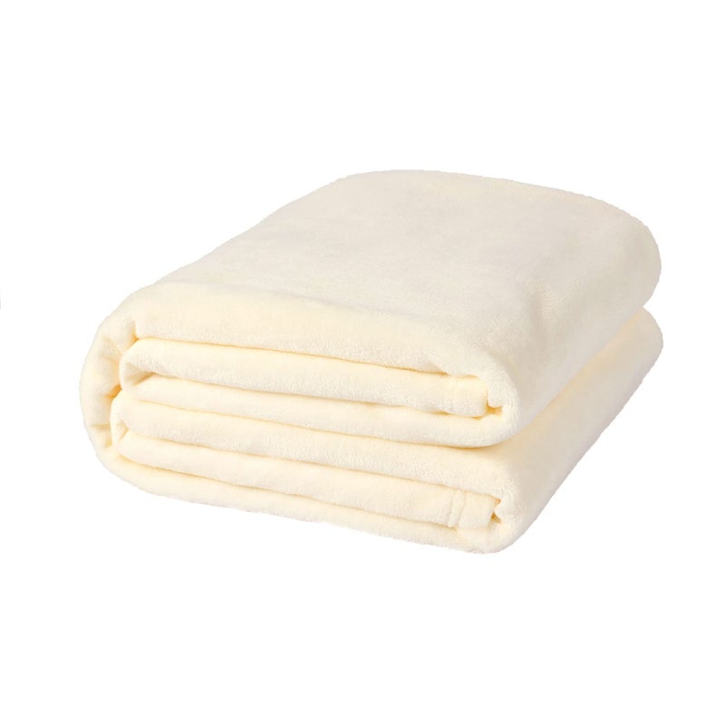 NANPIPER Fleece Blankets Super Soft Flannel Fuzzy Blanket for Bed Couch Luxury Cozy Plush Microfiber BlanketTwin SizeIvory White